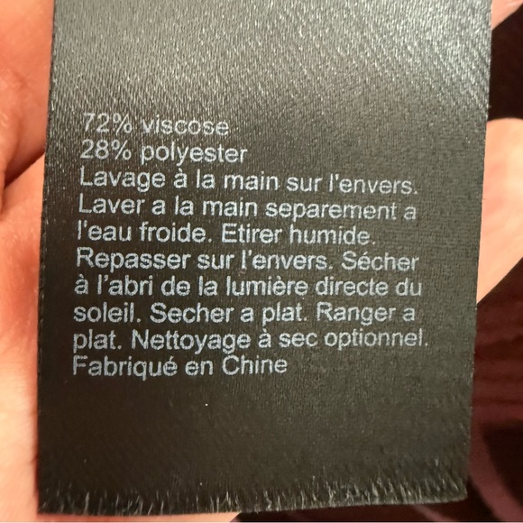 NWT All Saints Suke Midi Asymmetrical Long Sleeve Dress Wine Medium - Picture 8 of 9